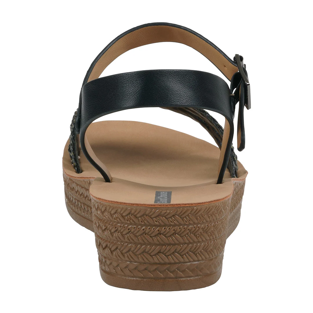 Women's Fay Black Embellished Cross Strap Sandals - Image 4