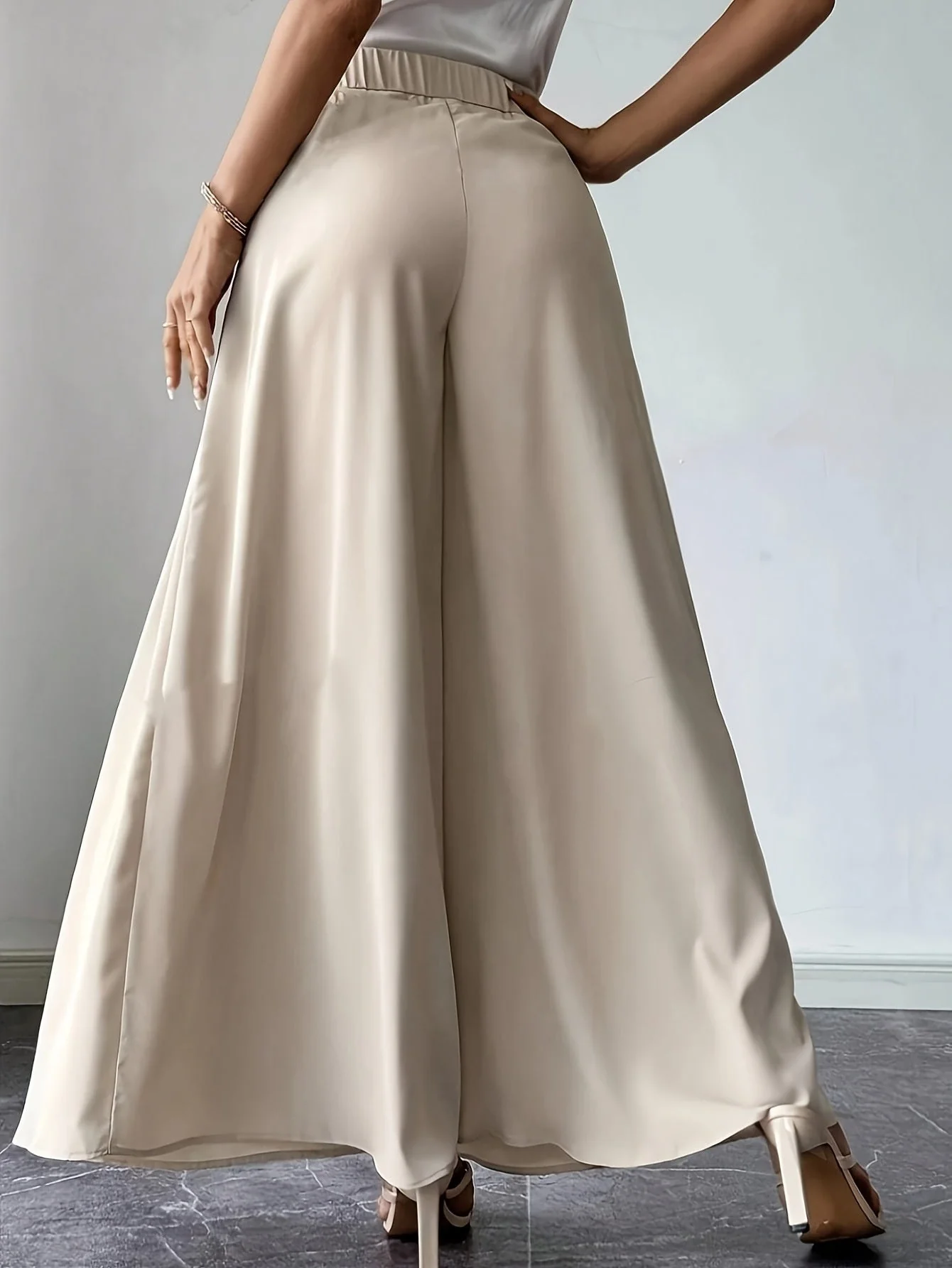 Women's High-Waist Pleated Wide-Leg Pants – Relaxed Bohemian Linen - Image 5