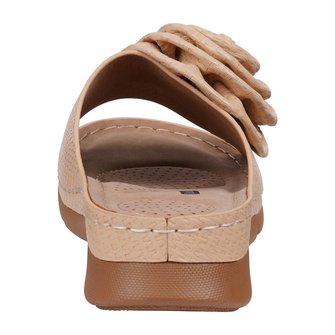 Women's Honey Natural Flat Comfort Sandals - Image 5