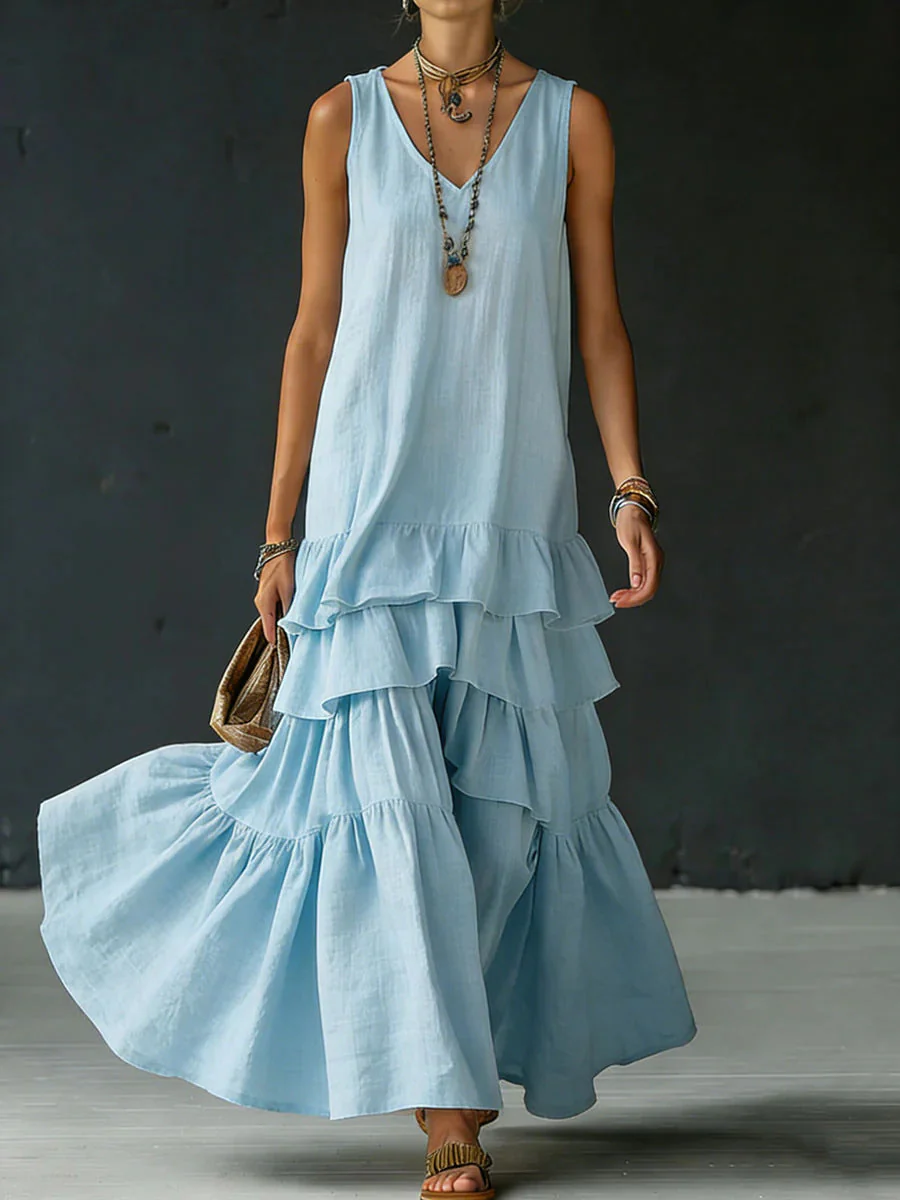 Women's Ice Silk Sleeveless Loose Maxi Dress – 6 Colors S–5XL - Image 10