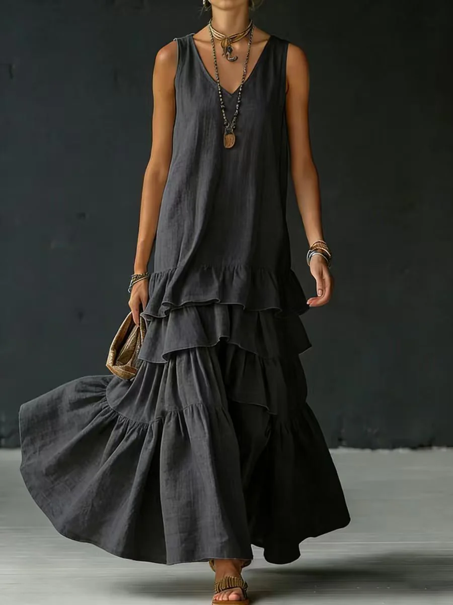 Women's Ice Silk Sleeveless Loose Maxi Dress – 6 Colors S–5XL - Image 7