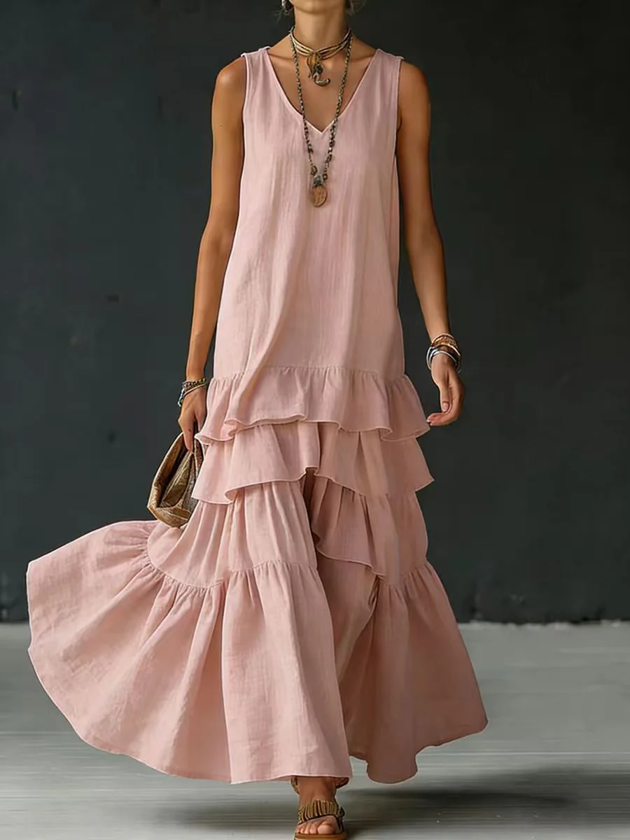 Women's Ice Silk Sleeveless Loose Maxi Dress – 6 Colors S–5XL - Image 9