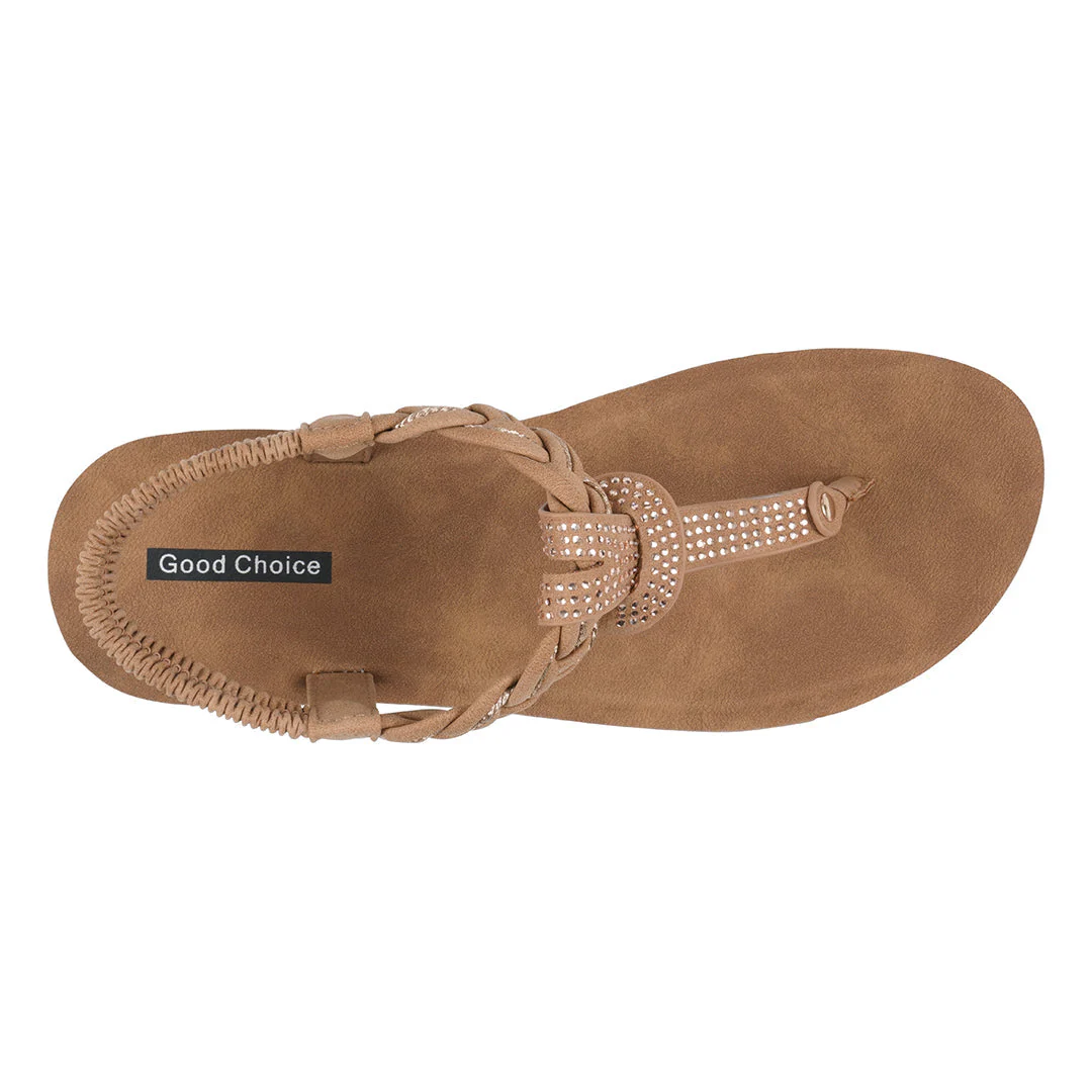 Women's Ivana Tan Embellished Cross Strap Wedge Sandals - Image 3