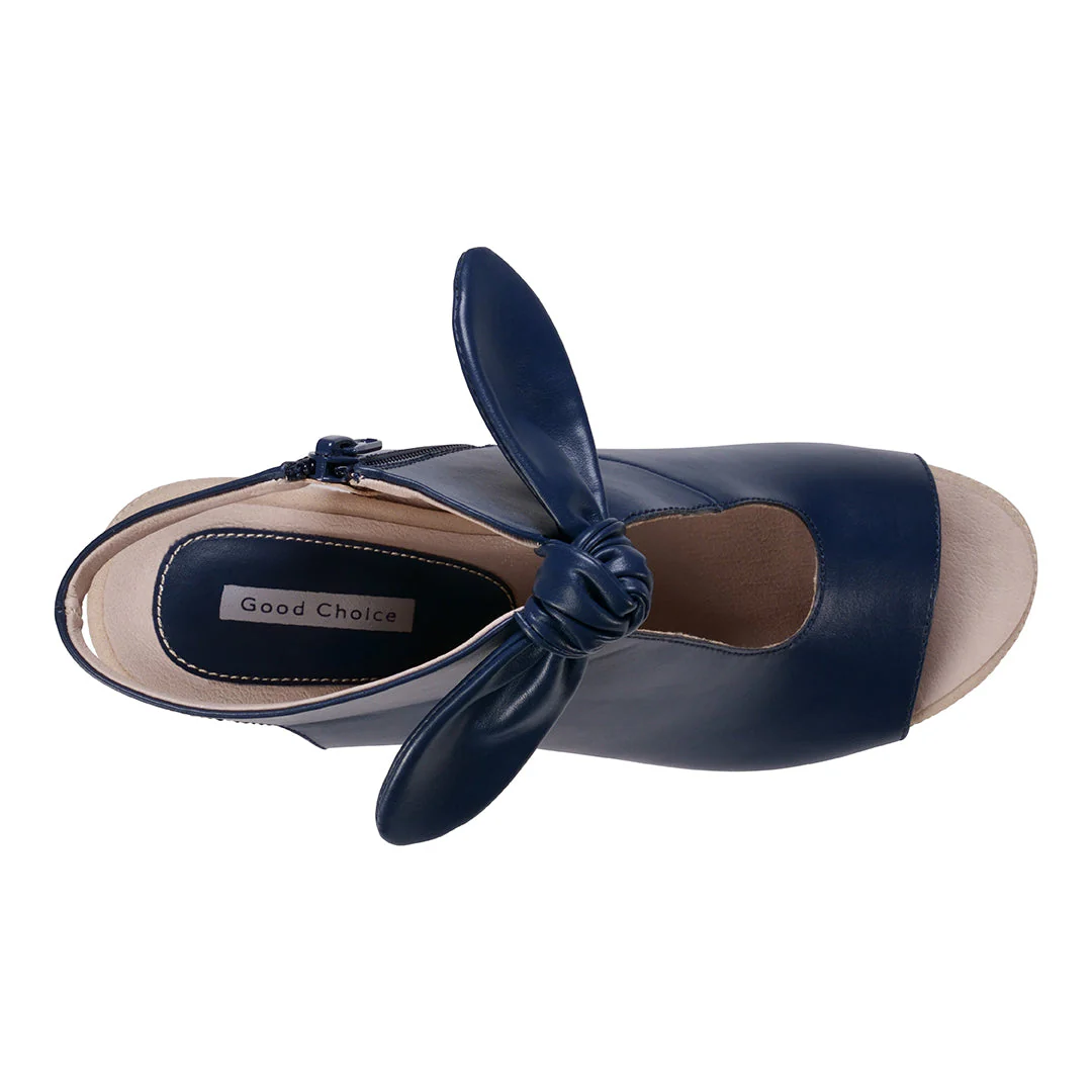 Women's Kimora Navy Heeled Sandals - Image 5