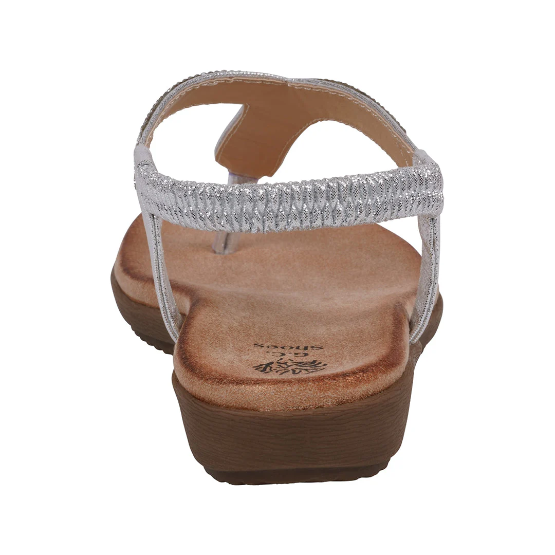 Women's Lori Silver Embellished Flat Sandals - Image 4