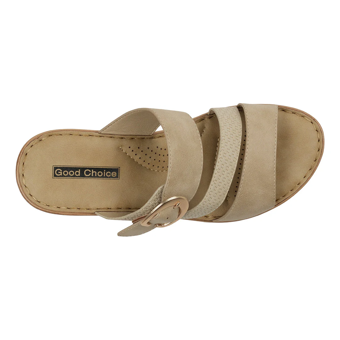 Women's Odalis Natural Wedge Sandals with Buckle - Image 3