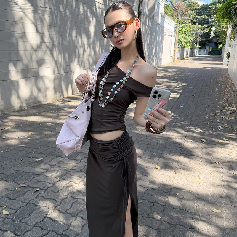 Women's Off-Shoulder Vest & Skirt Two-Piece Set - Image 3