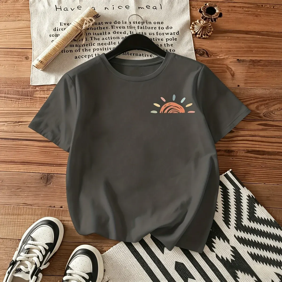 Women's Oversized Sunset Graphic T-Shirt - Image 2