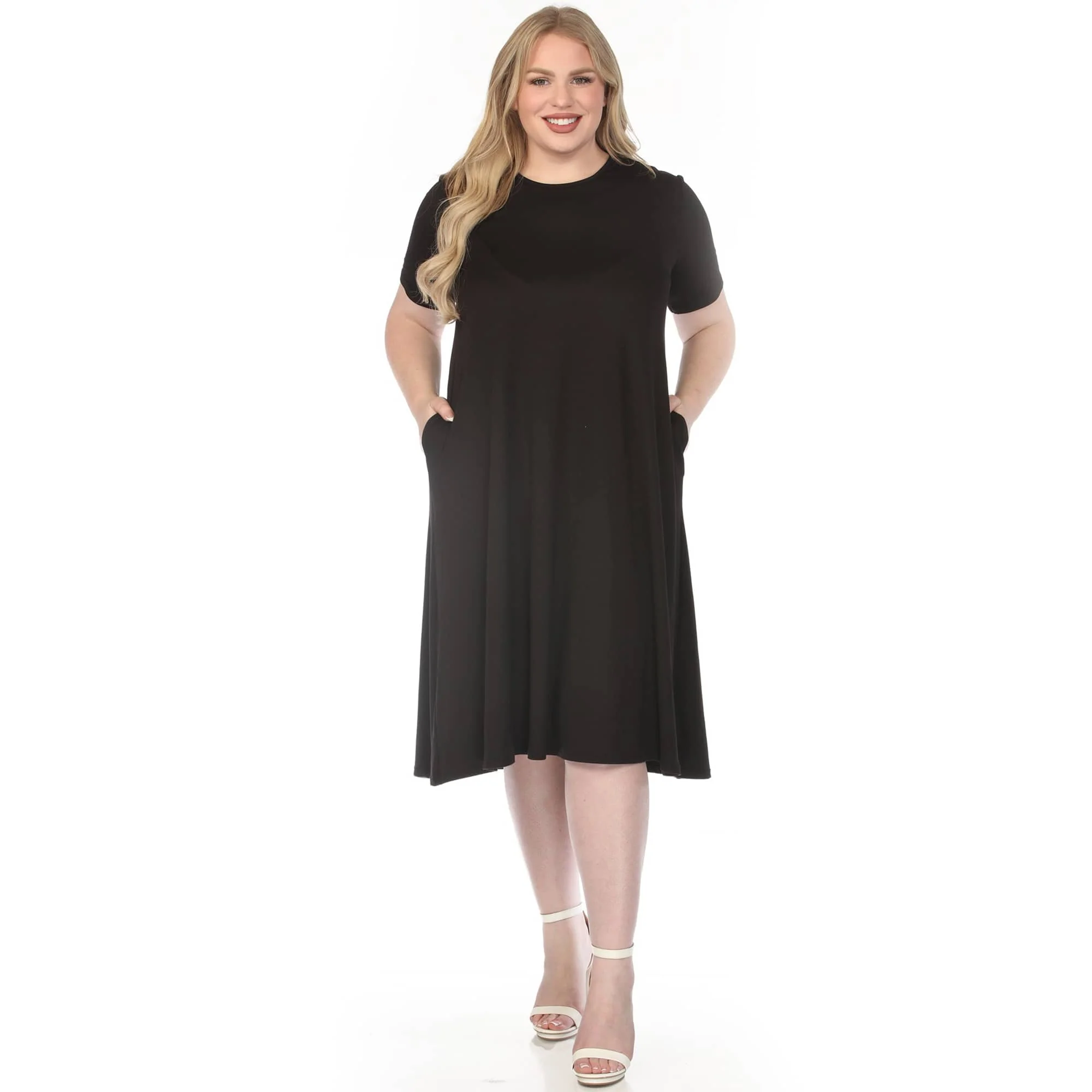 Women's Plus Size Crew Neck T-Shirt Dress - Image 2