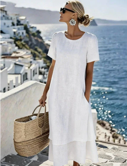 Women's Plus-Size Patchwork Maxi Dress – Relaxed Fit Casual Skirt - Image 14