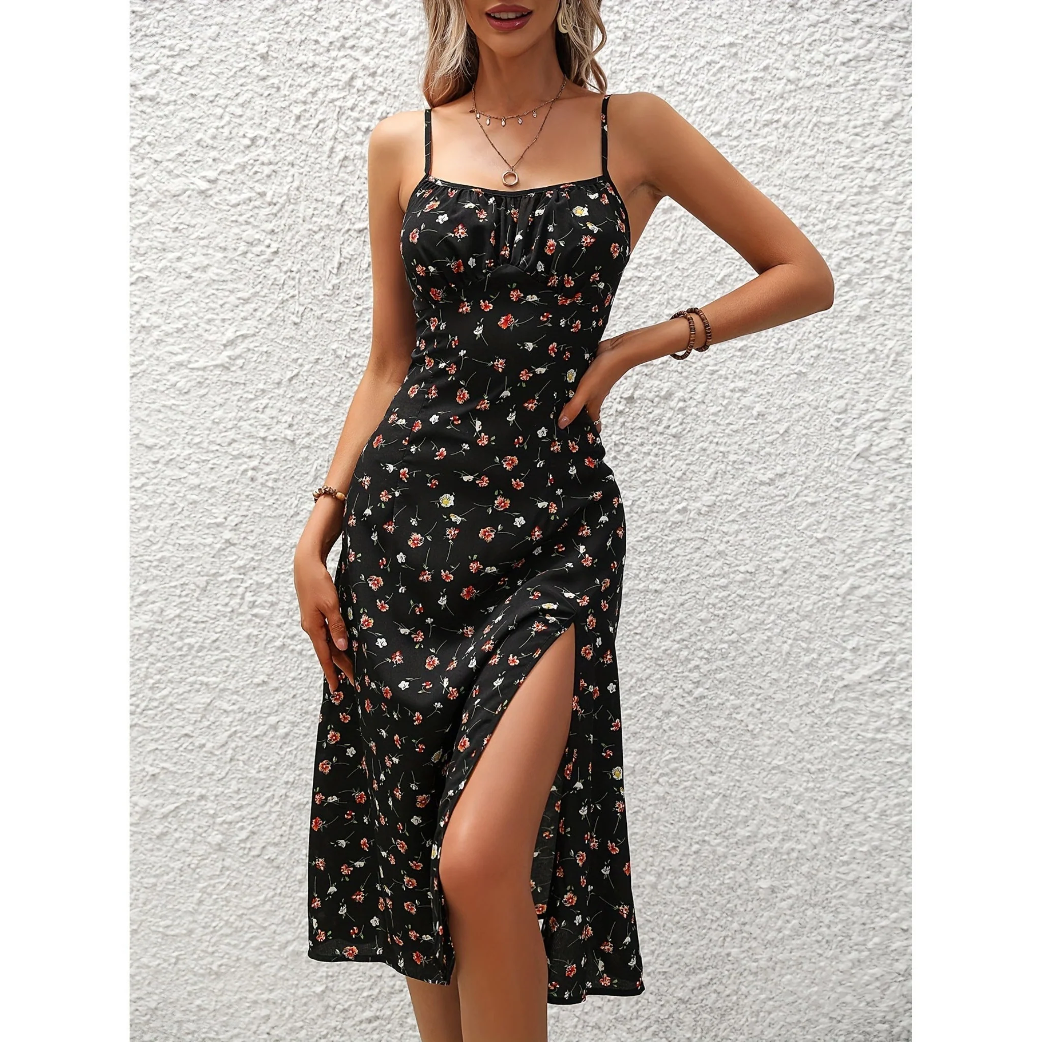 🌸 Women's Polka Dot Suspender Maxi Dress – Summer Elegance with a Flirty Twist - Image 7