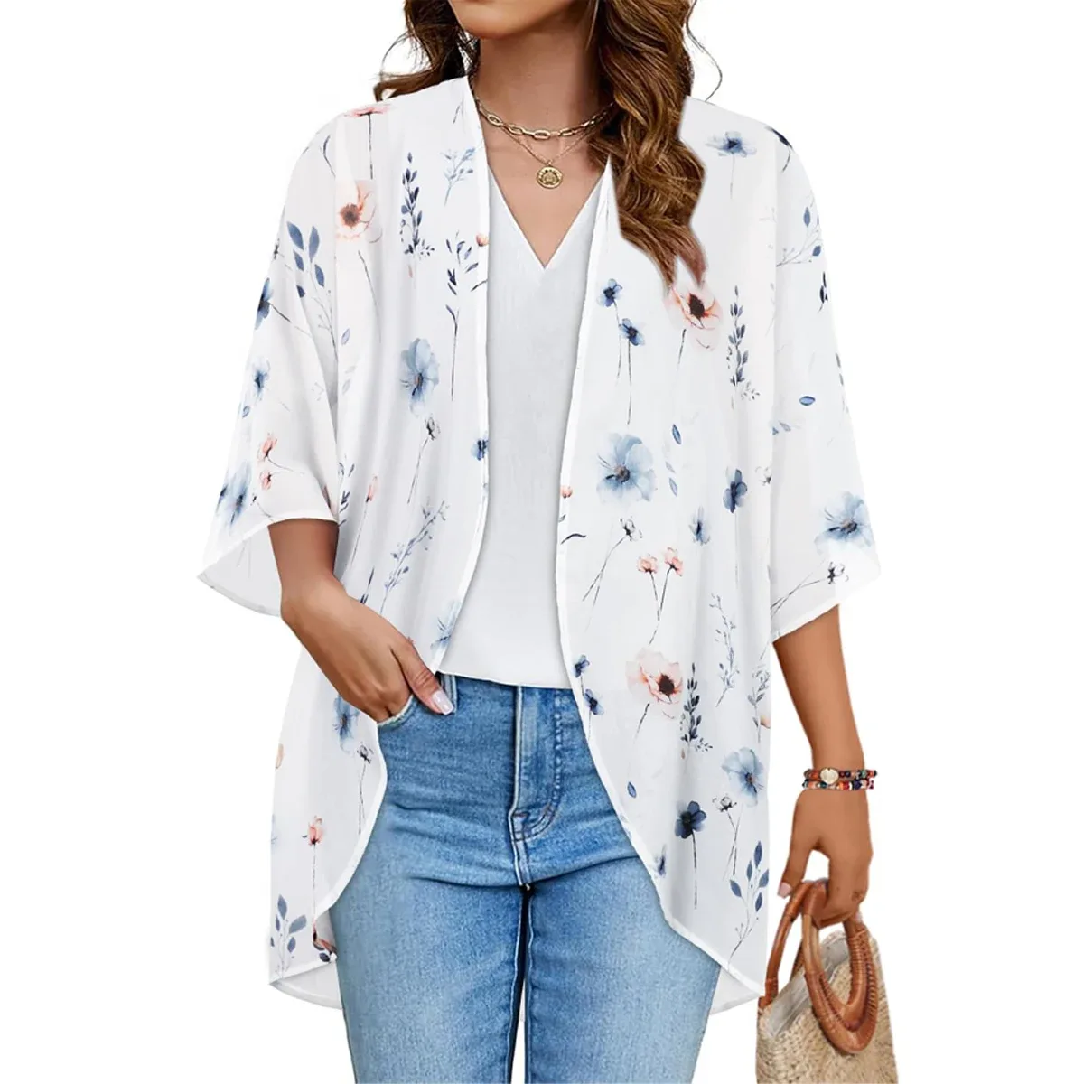 Women's Printed Chiffon Cardigan - Image 122