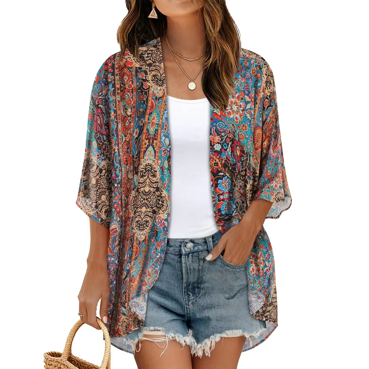 Women's Printed Chiffon Cardigan - Image 134