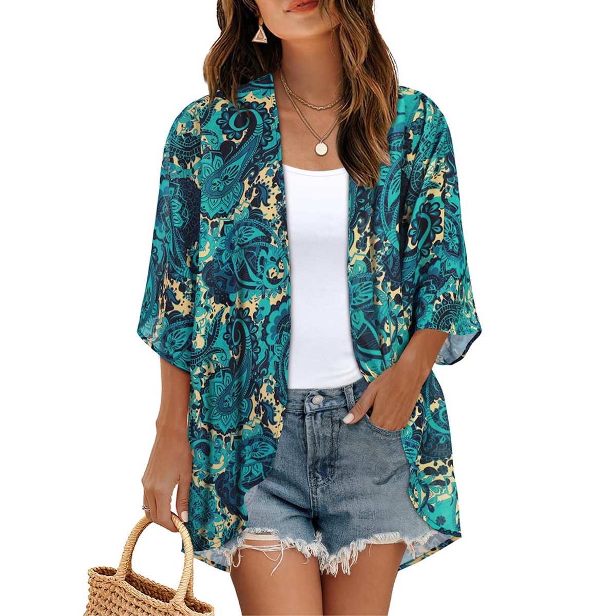 Women's Printed Chiffon Cardigan - Image 158