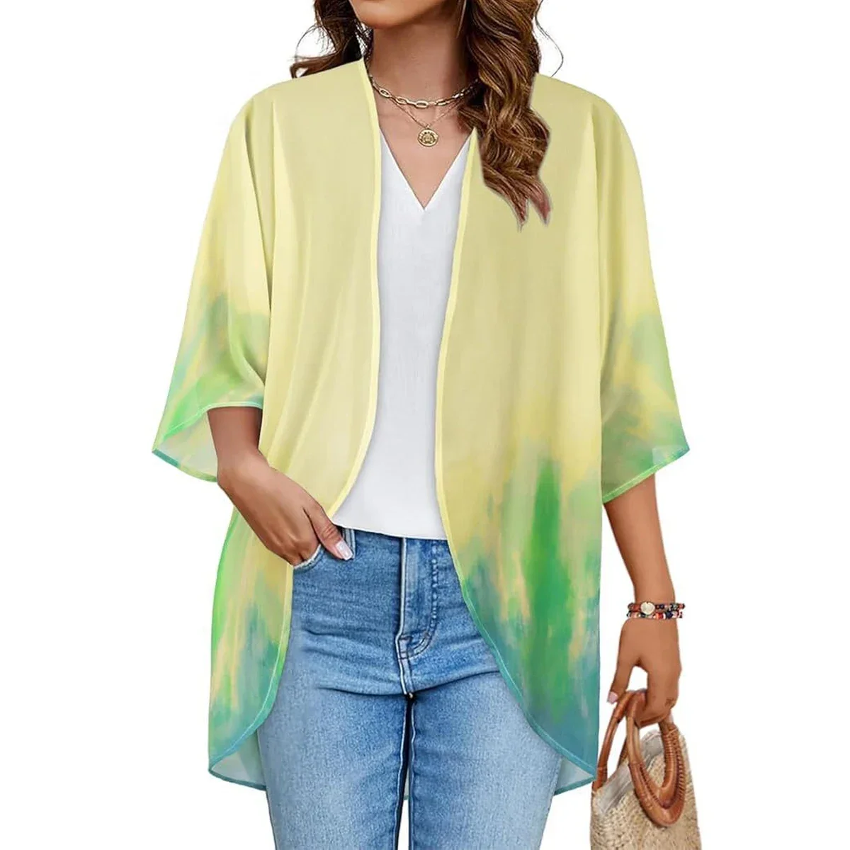 Women's Printed Chiffon Cardigan - Image 189