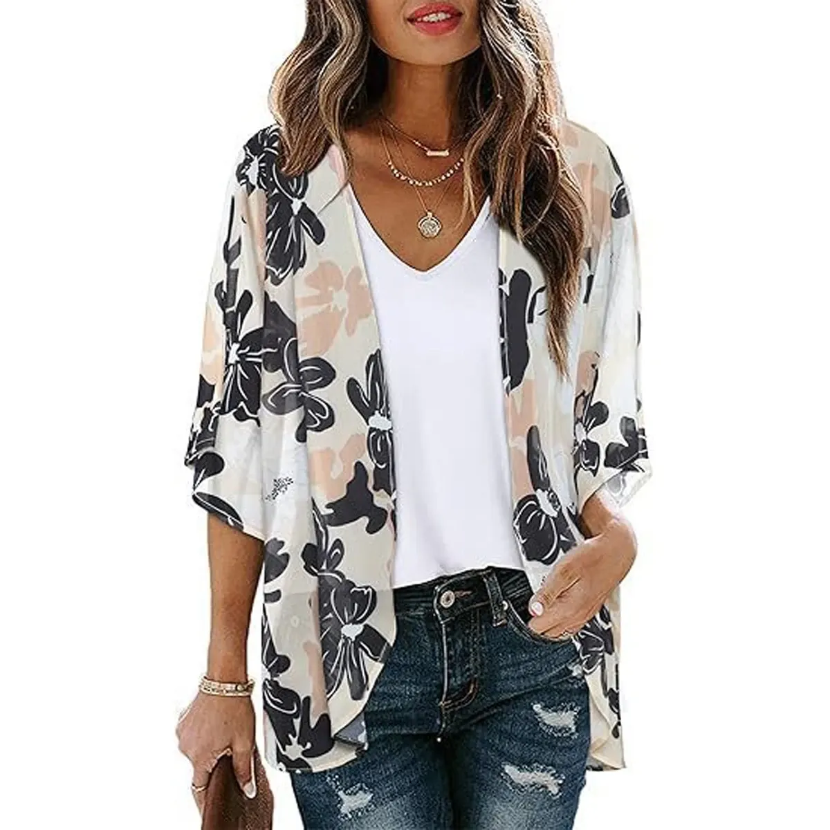 Women's Printed Chiffon Cardigan - Image 42