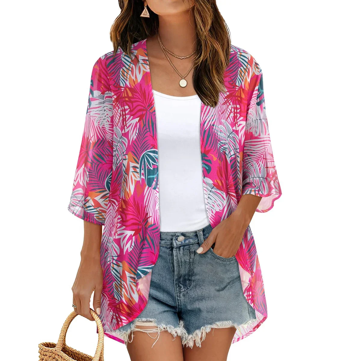 Women's Printed Chiffon Cardigan - Image 44