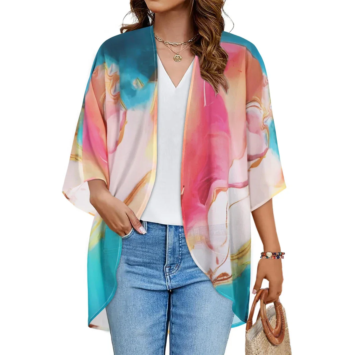 Women's Printed Chiffon Cardigan - Image 69