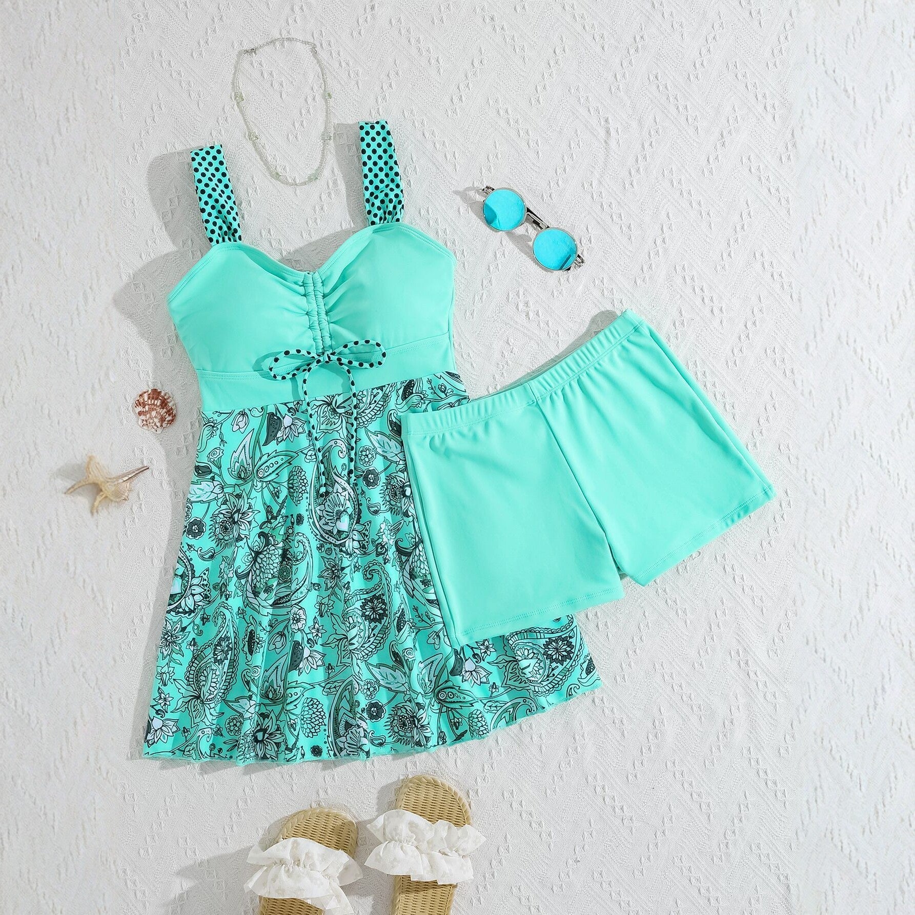 Women's Printed Dress-Style Swimsuit – Sleeveless One-Piece - Image 4
