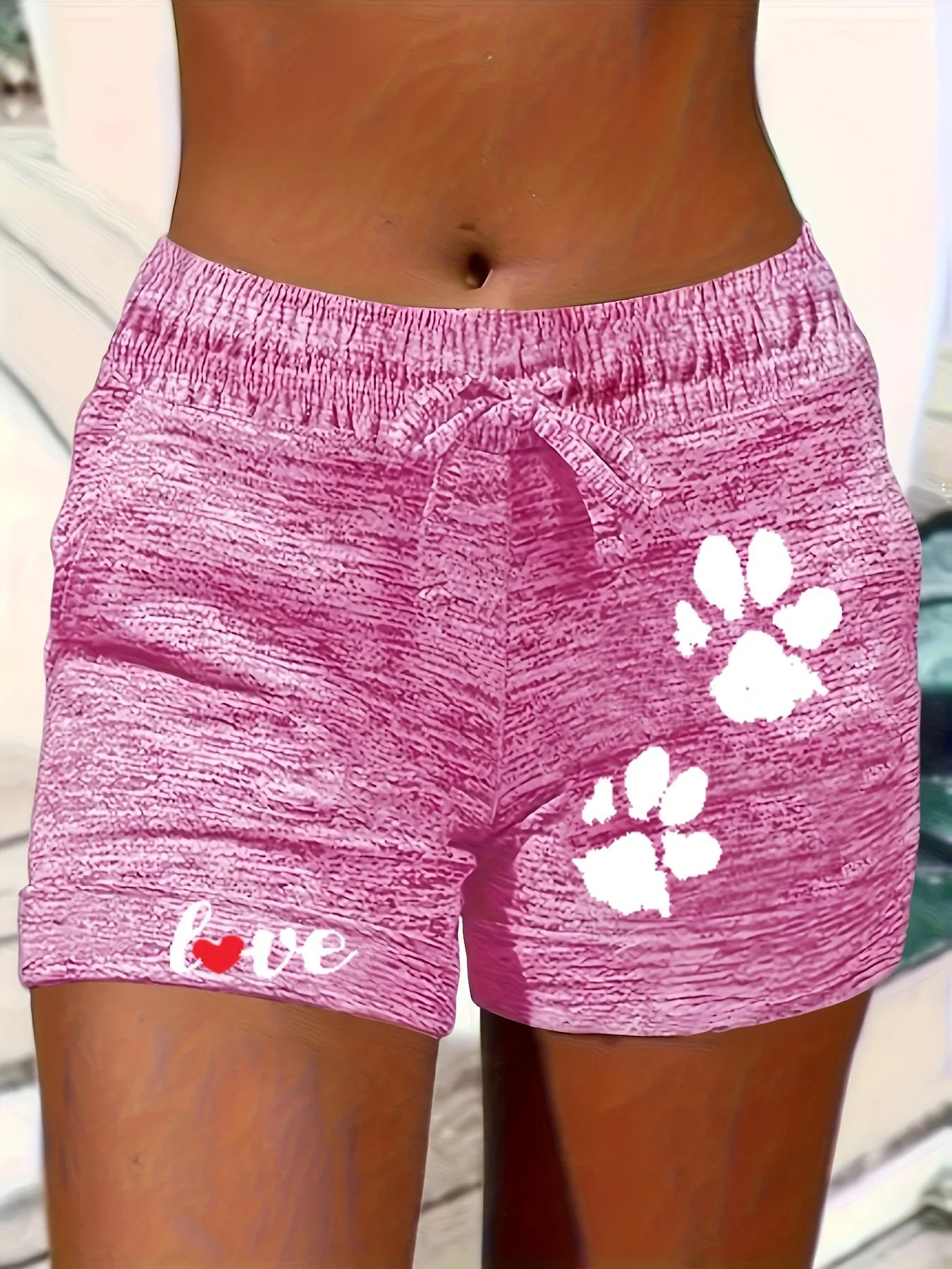 Women's Printed Elastic Waist Cropped Shorts With Pockets - Image 7