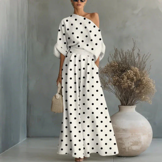 Women's Printed Off-Shoulder Top & Pants Two-Piece Set – 4 Prints S–4XL - Image 9