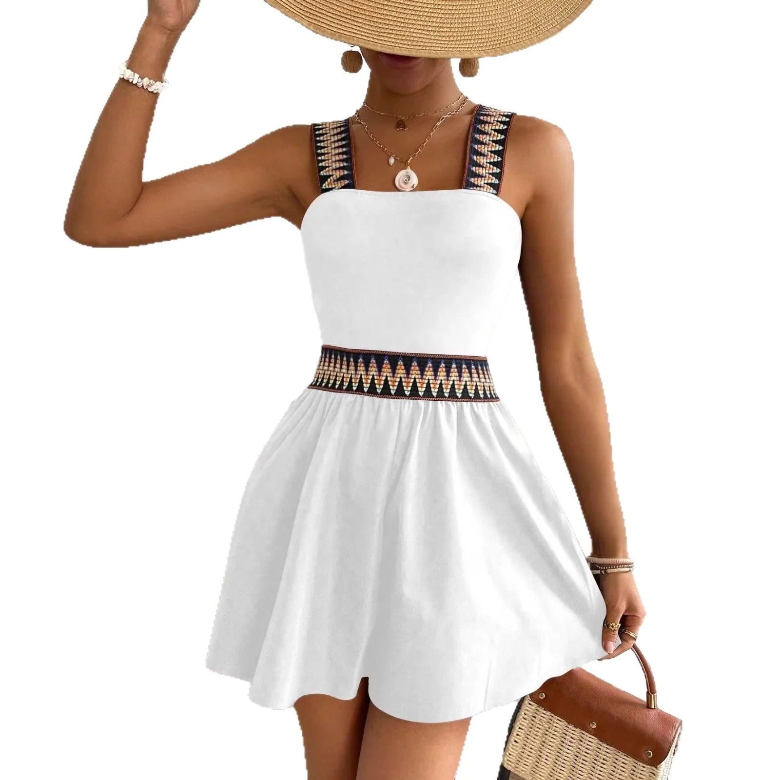 Women's Resort-Style Sleeveless Wide-Leg Jumpsuit with Cinched Waist - Image 4