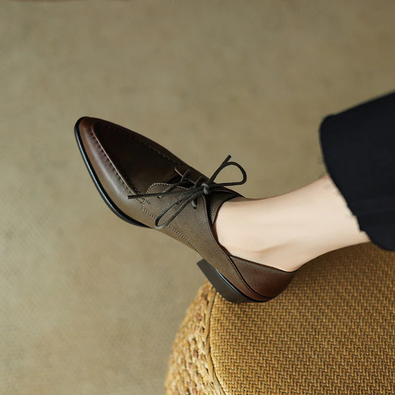 Women's Retro Strap Chunky Heel Pointed-Toe Shoes - Image 6