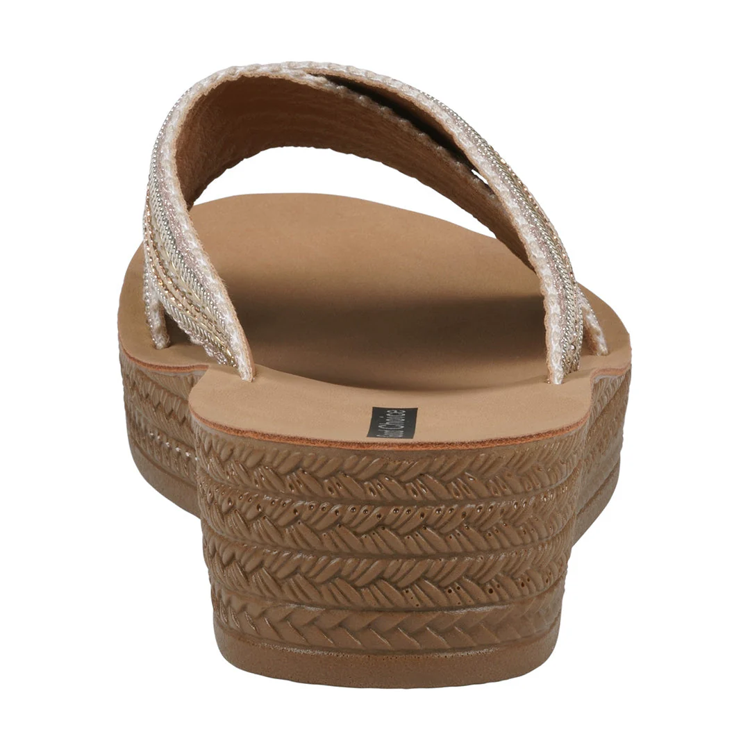 Women's Robyn Gold Embellished Cross Strap Sandals - Image 3