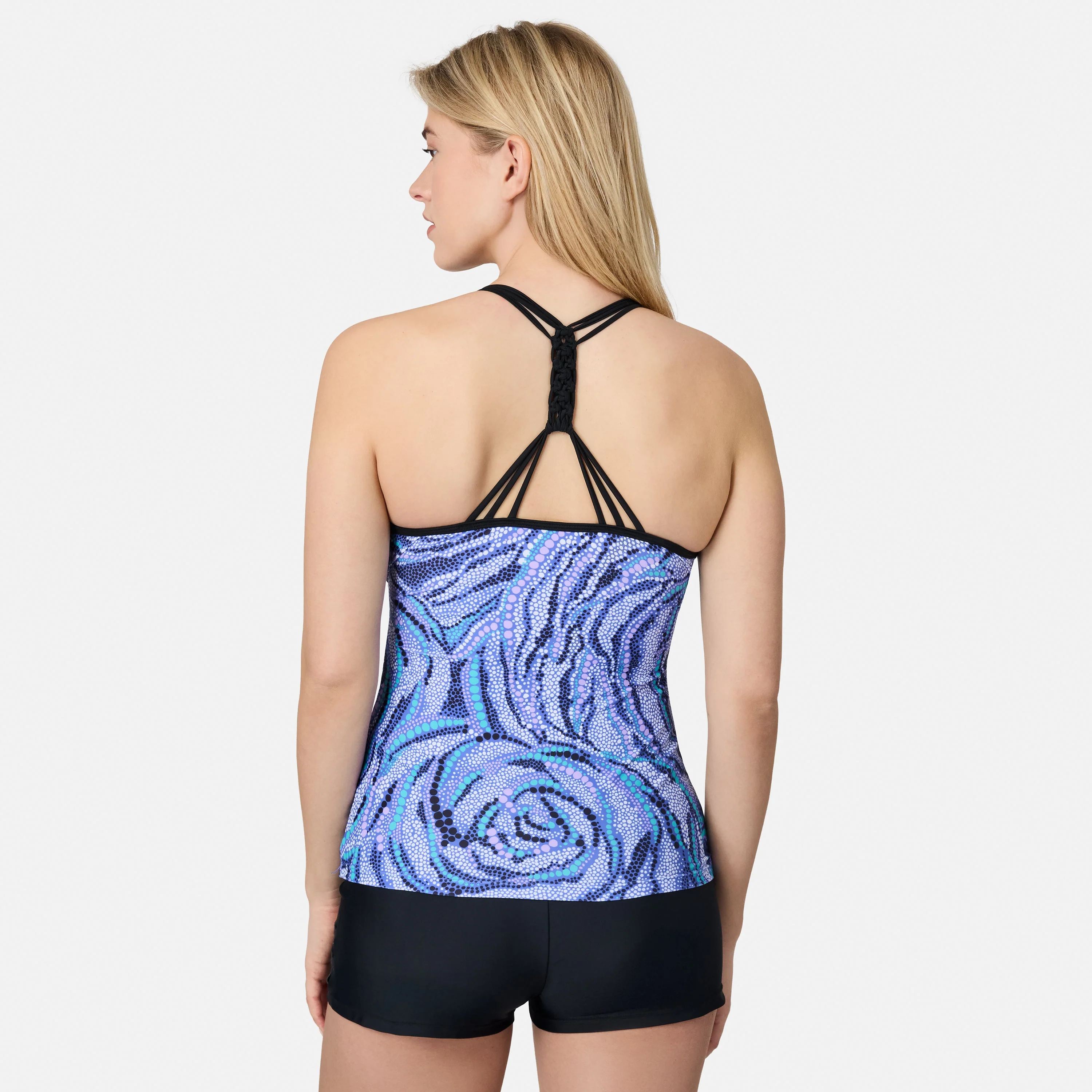 Women's Rose Bubbles Macrame Back Tankini Top - Image 5