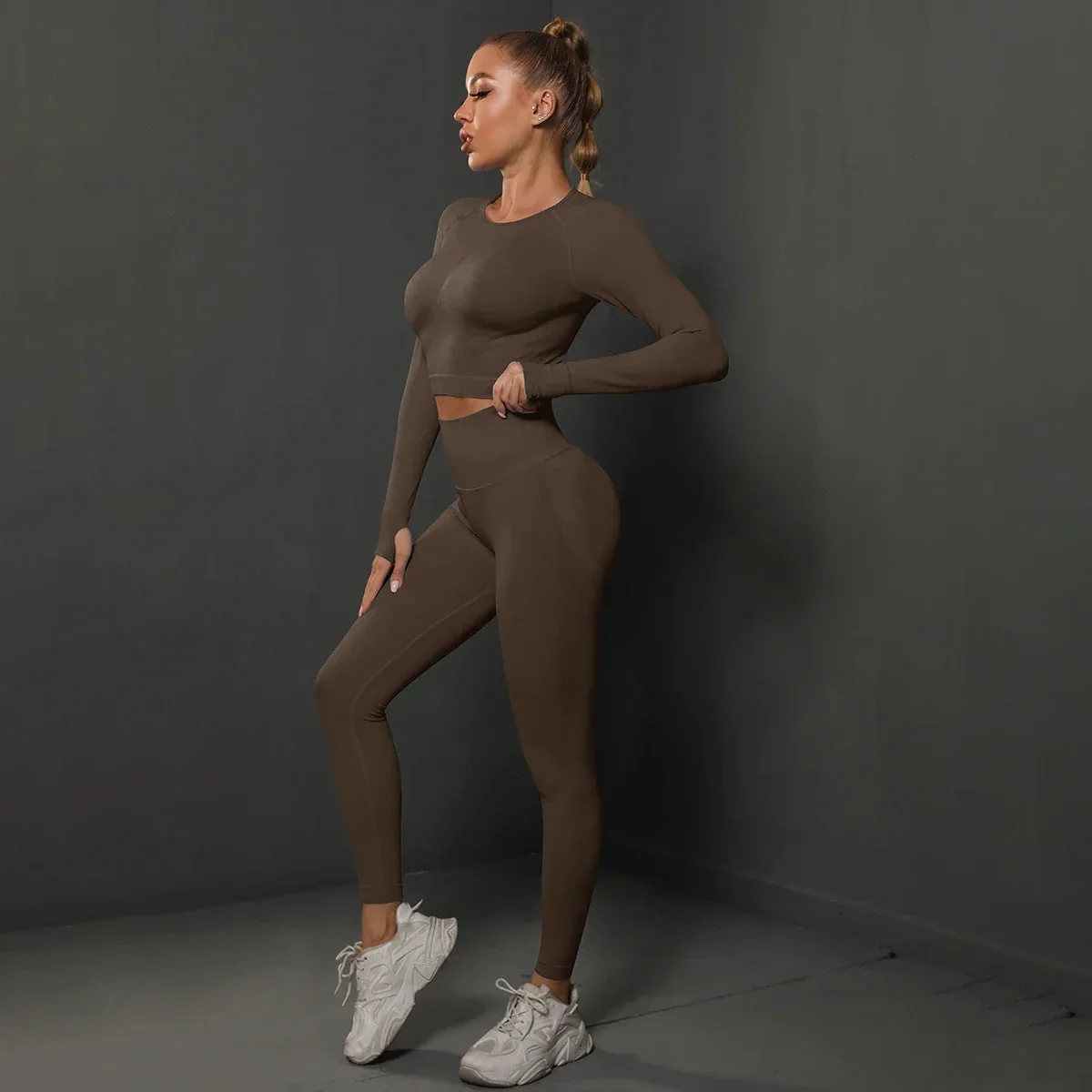 Women's Seamless Long Sleeve Yoga Top - Image 13