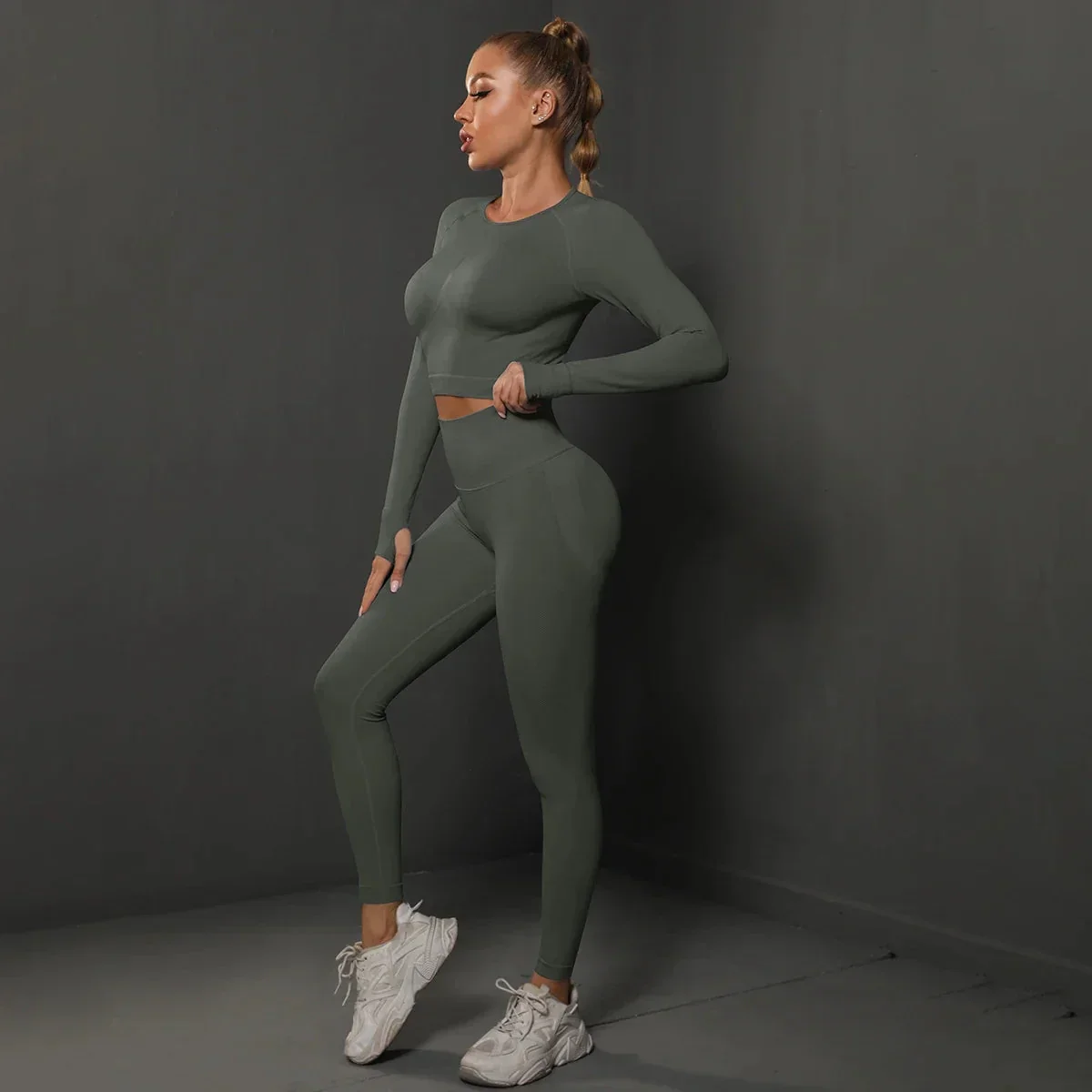 Women's Seamless Long Sleeve Yoga Top - Image 15