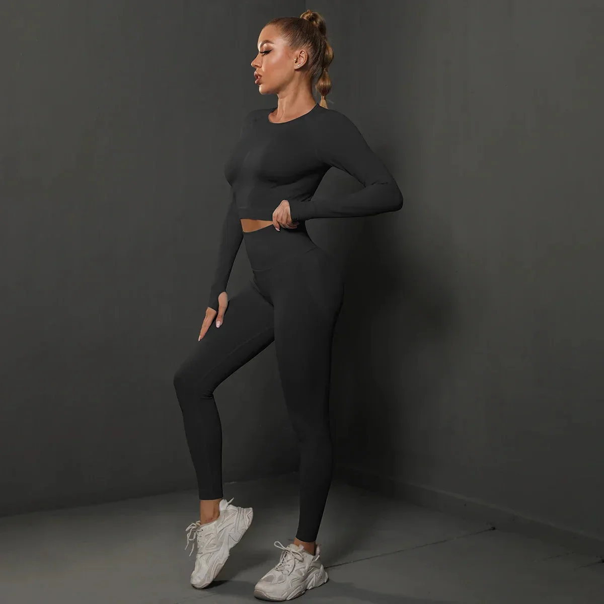 Women's Seamless Long Sleeve Yoga Top - Image 17
