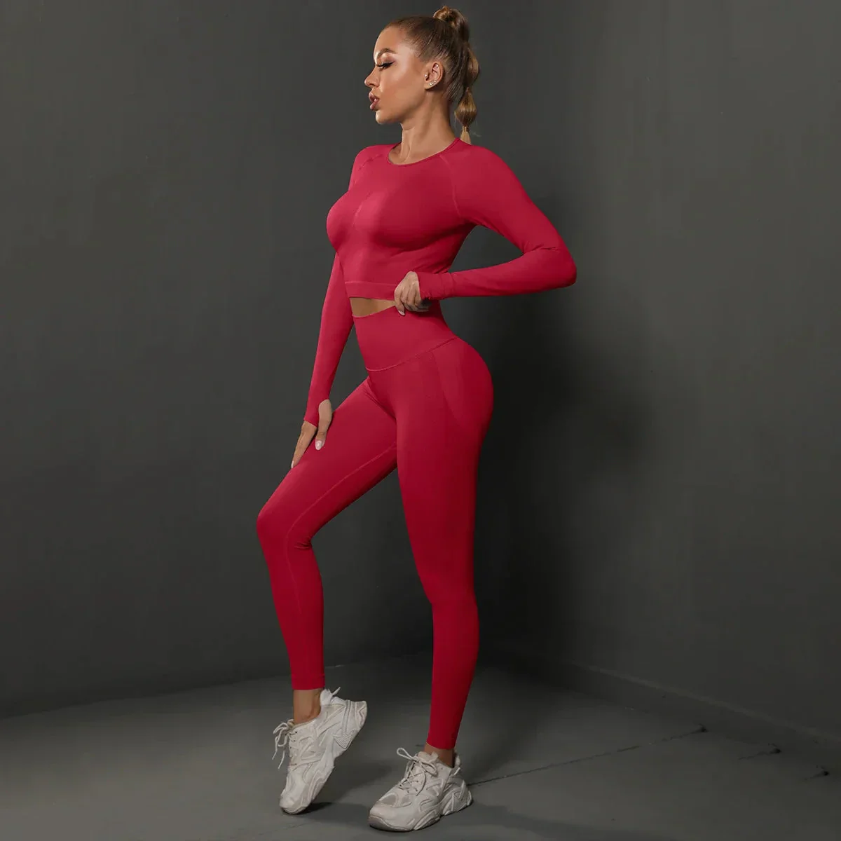 Women's Seamless Long Sleeve Yoga Top - Image 2