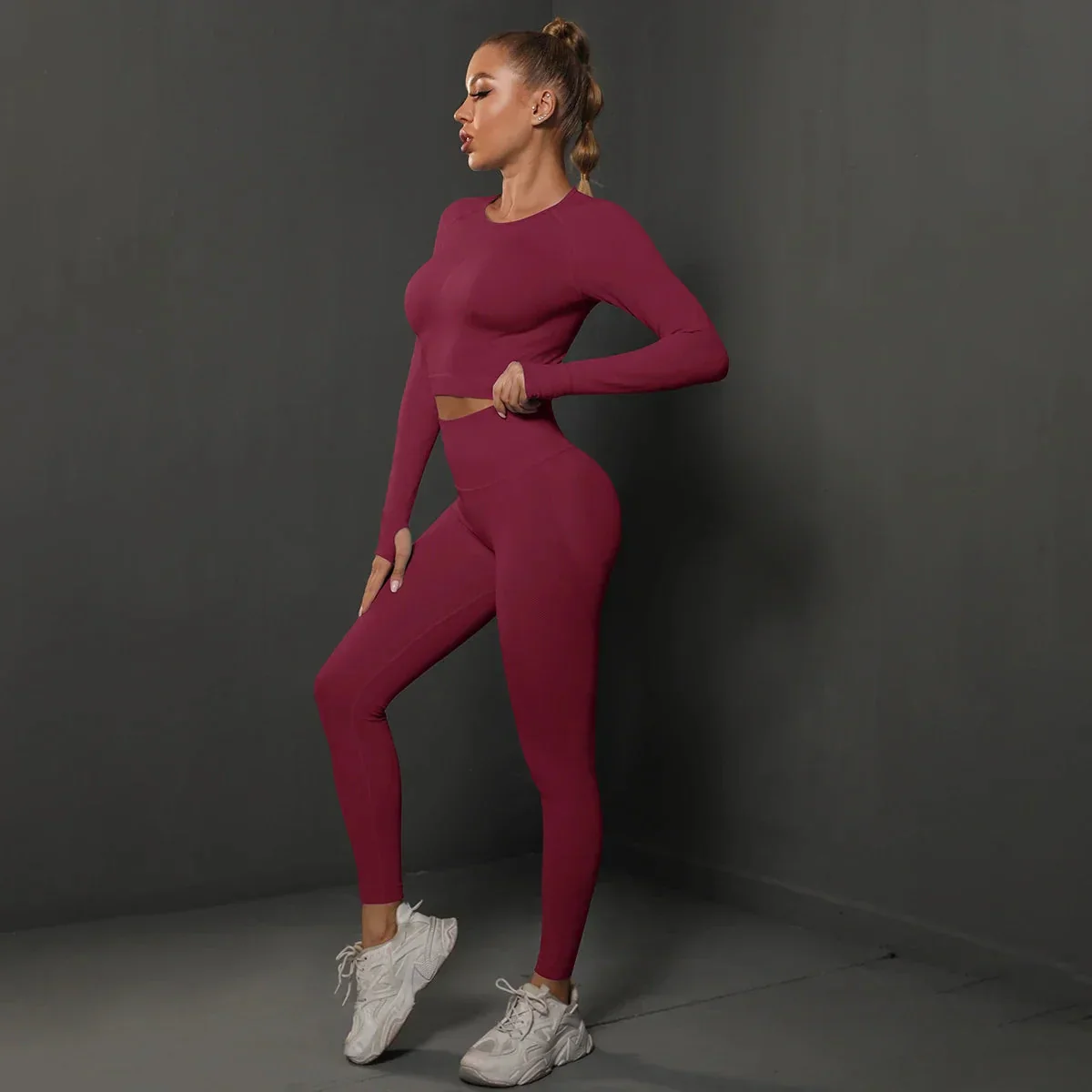 Women's Seamless Long Sleeve Yoga Top - Image 20