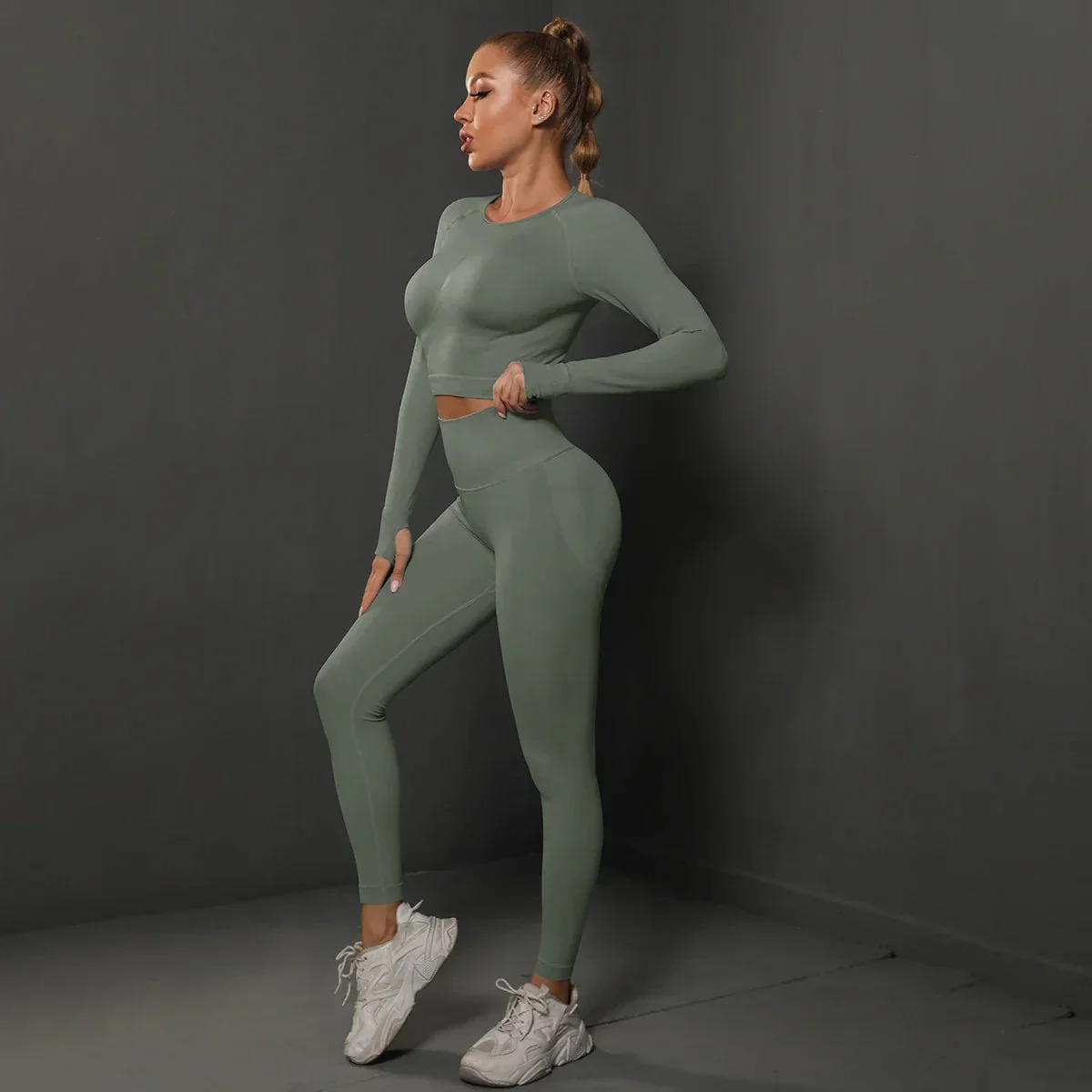 Women's Seamless Long Sleeve Yoga Top - Image 8