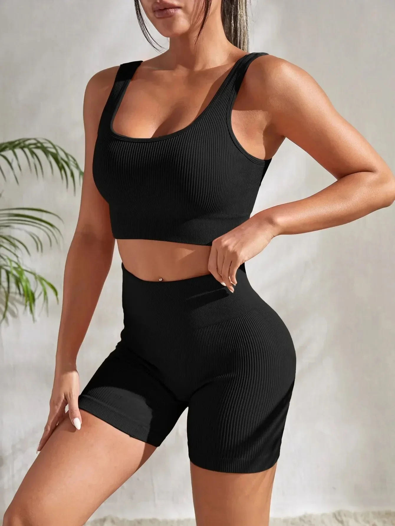 Women's Seamless Ribbed Yoga Set - Image 5