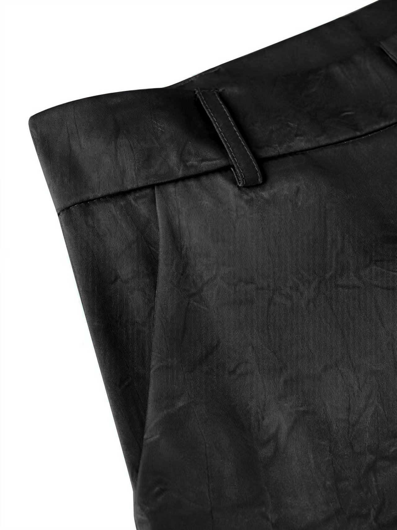 Women's Silky Satin Wide-Leg Trousers – High-Waist Pocket Pants - Image 6