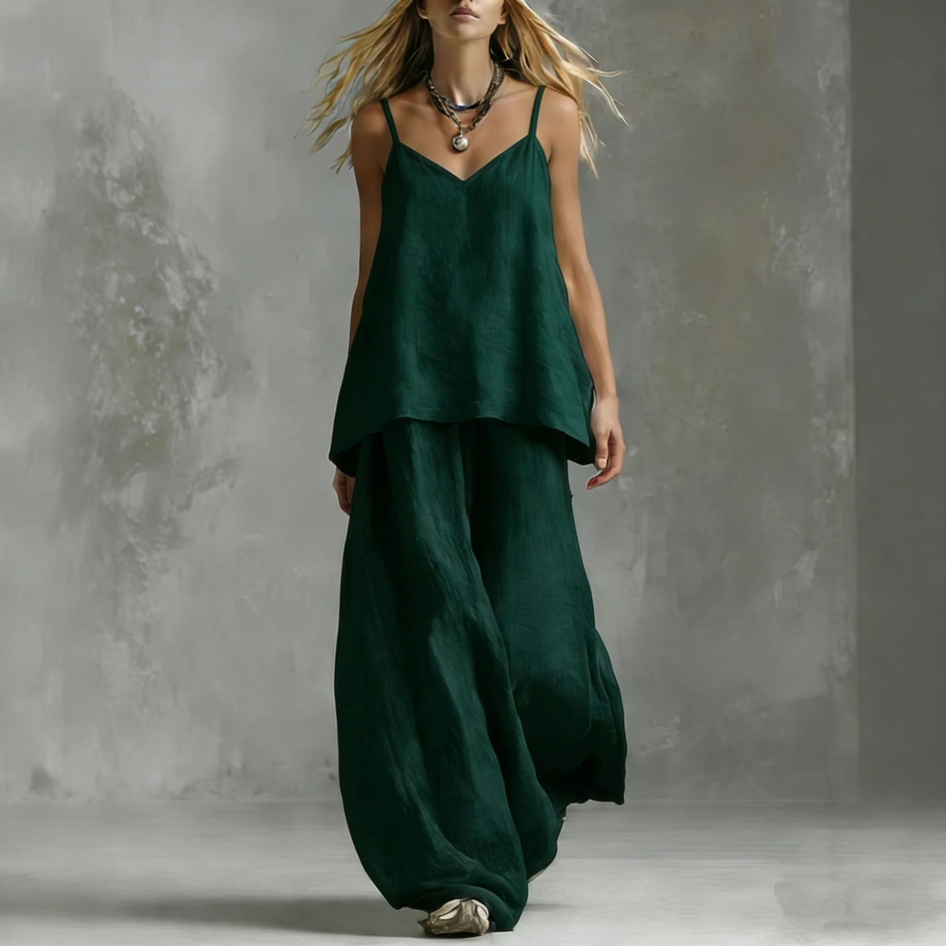 Women's Sleeveless Elegant Pantsuit – Off-Shoulder 2-Piece Suit Set - Image 7