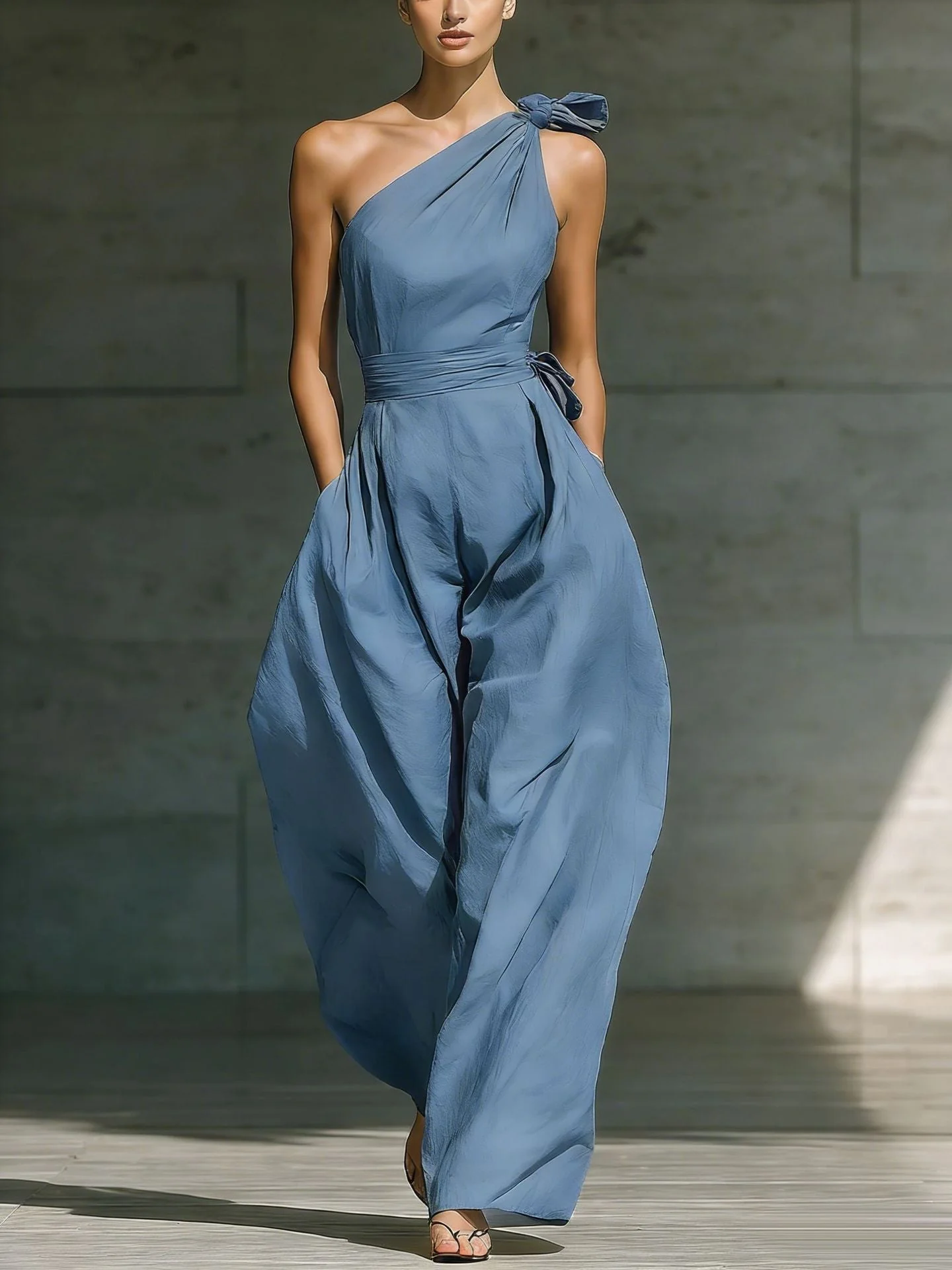 Women's Sleeveless Halter Neck Cinched Waist Slim Jumpsuit – 6 Colors S–2XL - Image 7