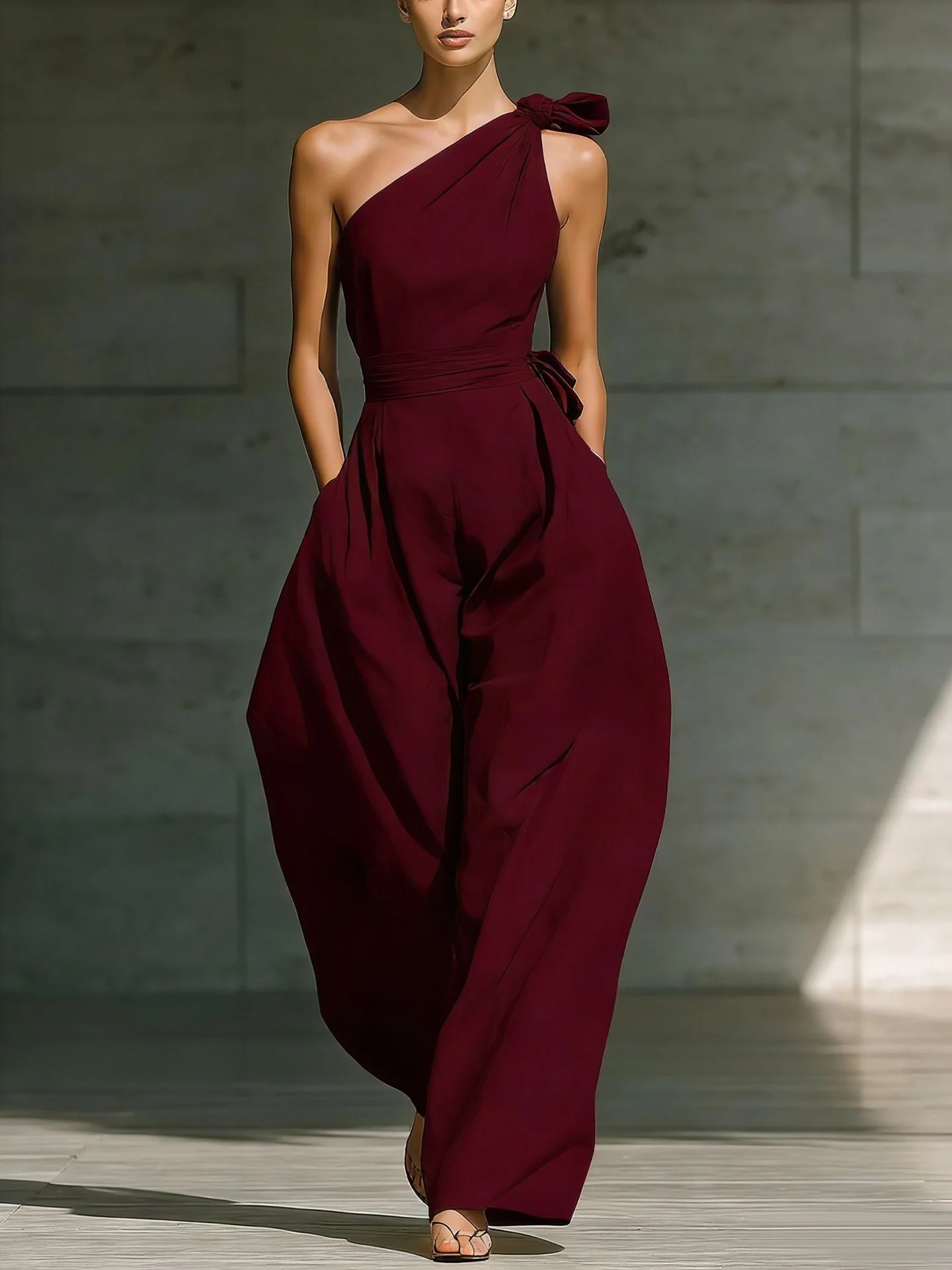 Women's Sleeveless Halter Neck Cinched Waist Slim Jumpsuit – 6 Colors S–2XL - Image 8