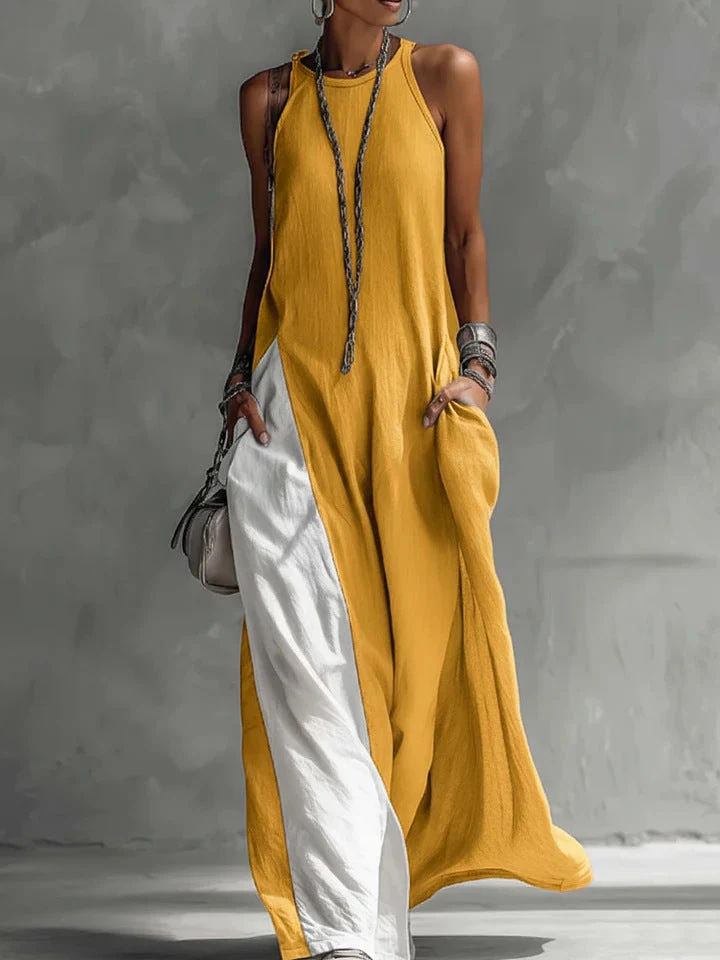 Women's Sleeveless Off-Shoulder Loose Maxi Dress with Pockets - Image 10