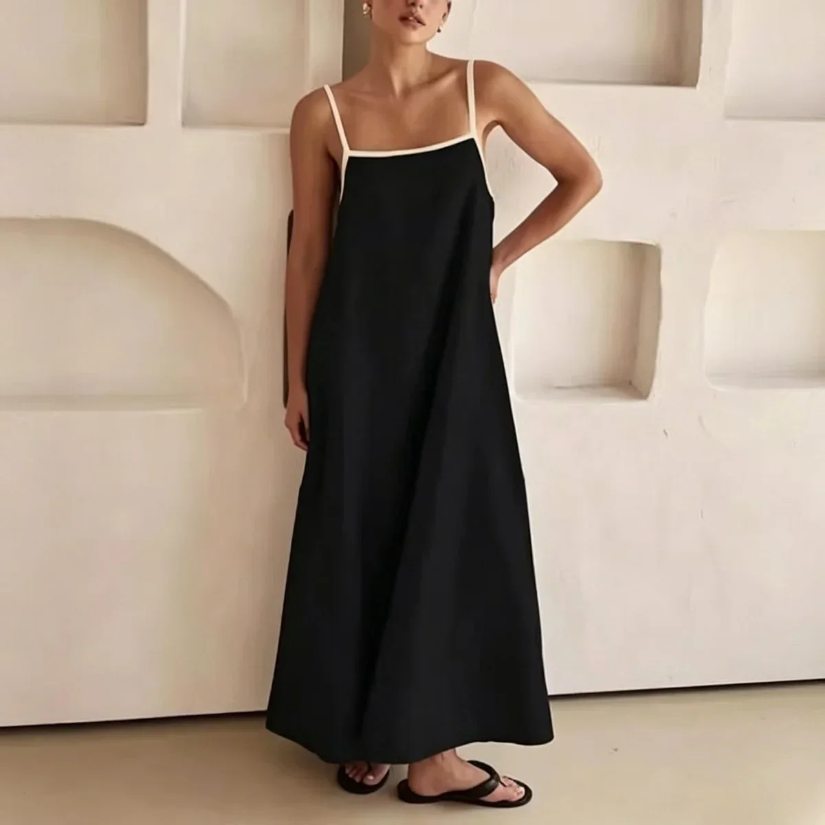 Women's Sleeveless Spaghetti Strap A-Line Dress - Image 2