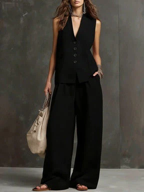 Women's Sleeveless Vest & Wide-Leg Pants Two-Piece Set – 10 Colors XS–3XL - Image 6