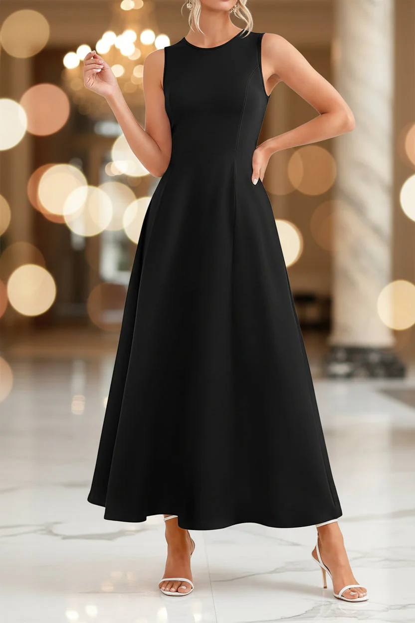 Women's Slim-Fit Long Vest Dress – A-Line High-Waist Sleeveless - Image 6