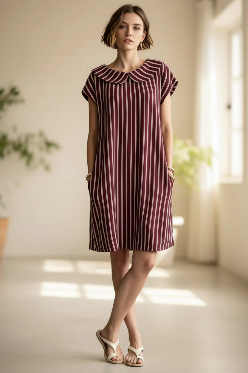 Women's Striped Bodycon Midi Dress – High-Waist Sleeveless - Image 5