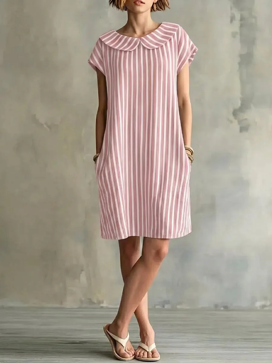 Women's Striped Bodycon Midi Dress – High-Waist Sleeveless - Image 7