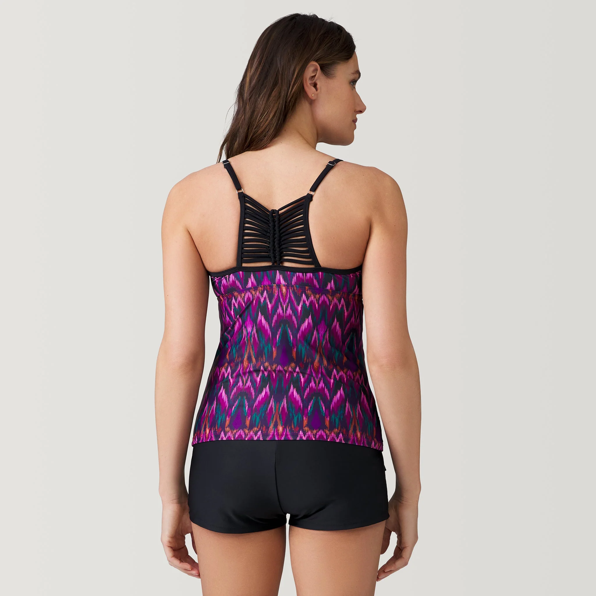 Women's Tango High Neck Macrame Back Tankini Top - Image 4