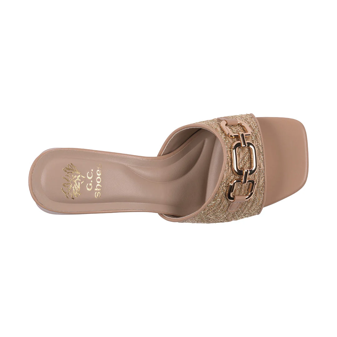 Women's Wanda Nude Hardware Heeled Sandals - Image 2