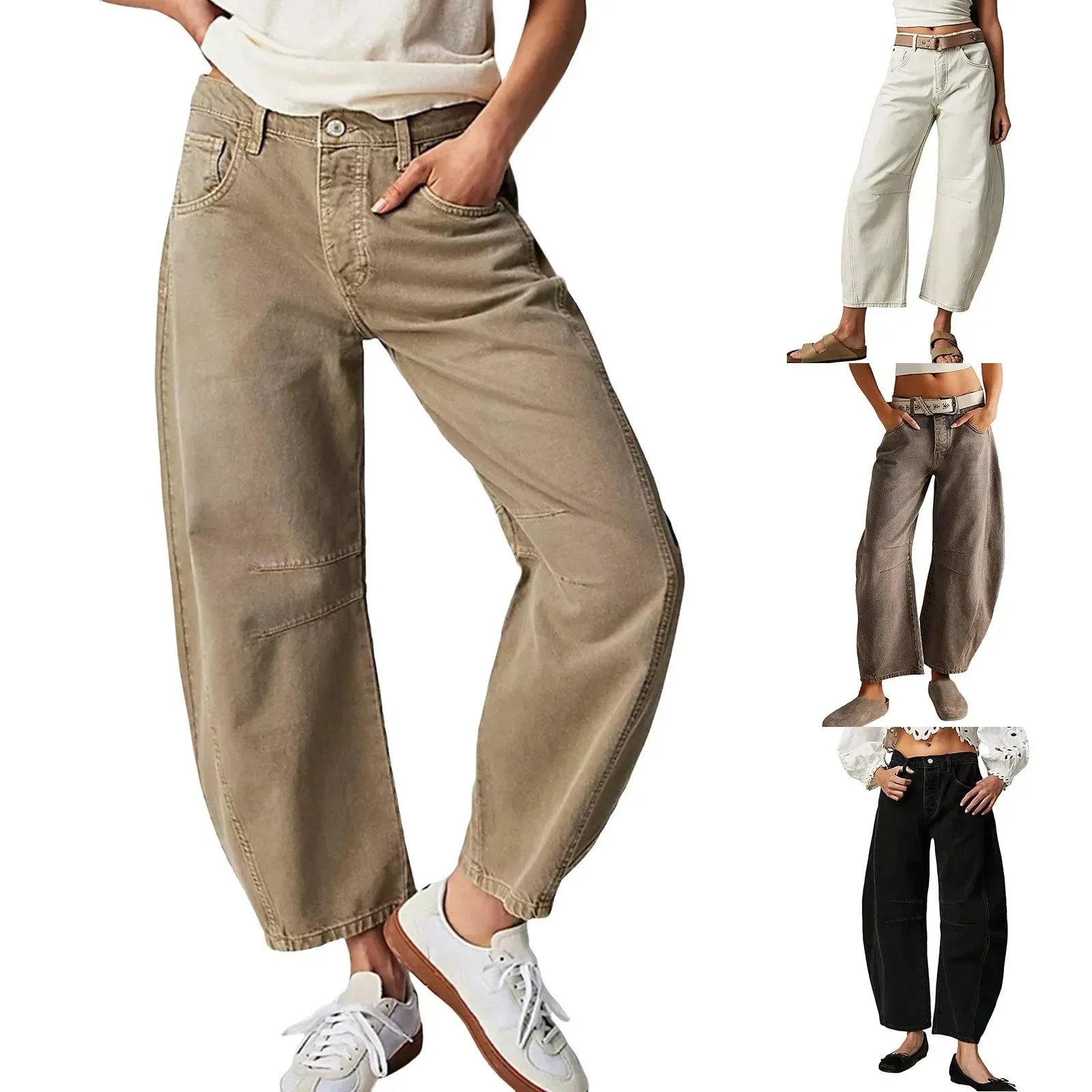 👖 Women's Y2K Baggy Mid-Waist Wide-Leg Jeans – 90s Streetwear Vibe - Image 4