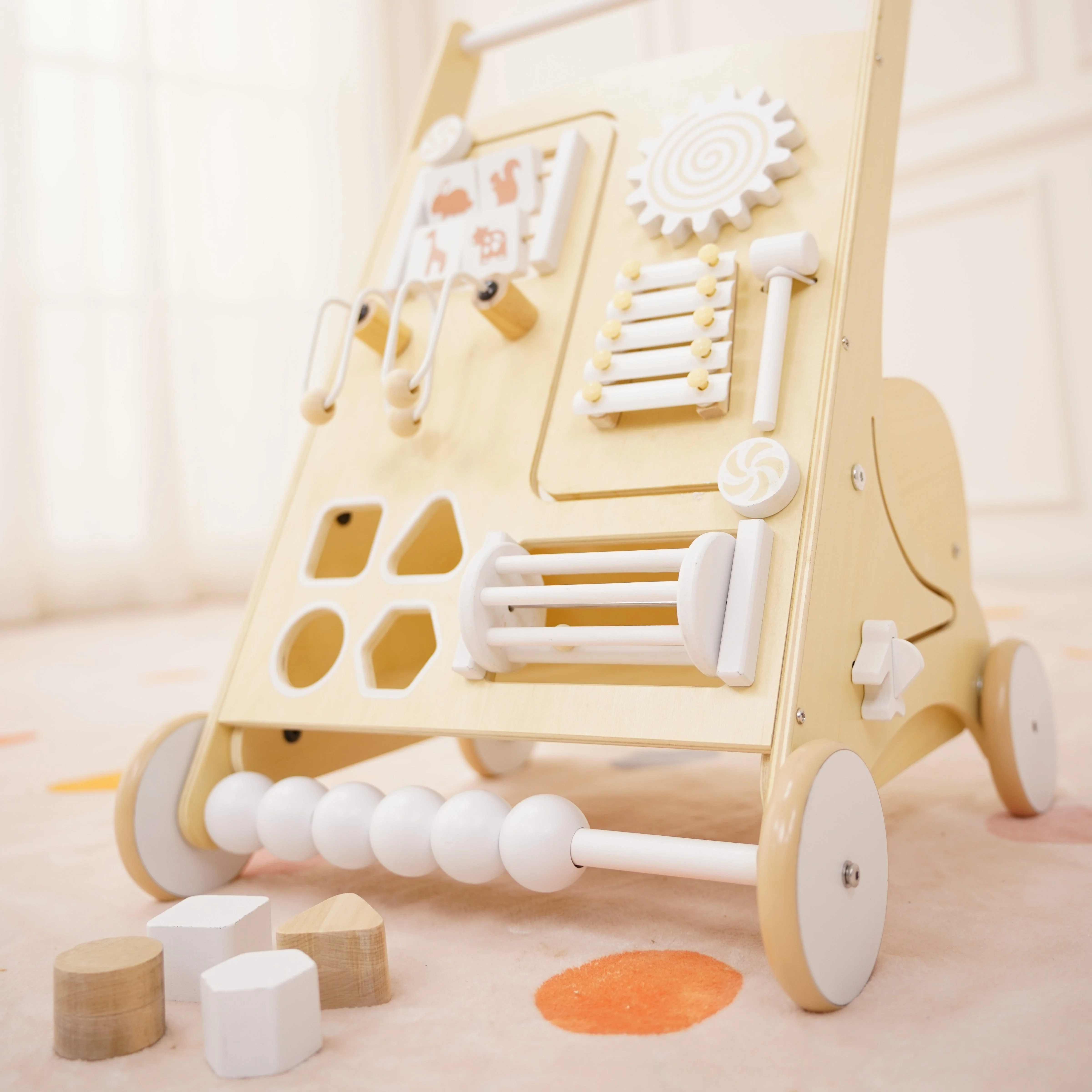 Wooden Baby Activity Walker with Sensory Play - Image 7